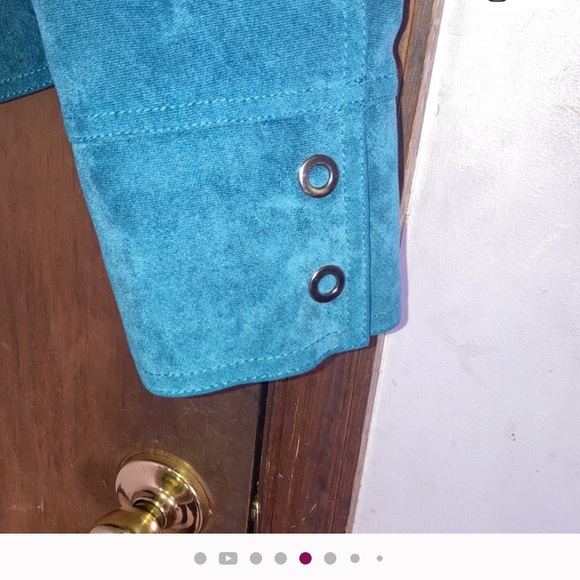 Vintage 90s collarless jacket lined hidden shoulder pads office business casual - Picture 5 of 17